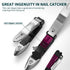 Nail Clippers with Catcher, No Splash Fingernail Toenail Clippers with Sharp Curved Blade and Glass Nail File, Wide Jaw Opening Stainless Steel Nail Cutter Trimmer for Seniors Adult Men Women