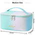 KITENROM Preppy Makeup Bag, Small Cosmetic Organizer for Women, Rainbow Gradient Green
