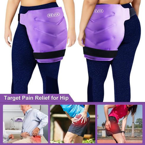 REVIX Extra Large Gel Cold Pack for Hip Bursitis Pain Relief, Cold Therapy Hip Compression Wrap for Hip Replacement &