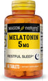 Mason Natural Vitamin Melatonin 5 Mg with Vitamin B-6 | Extra Strength 60 Count