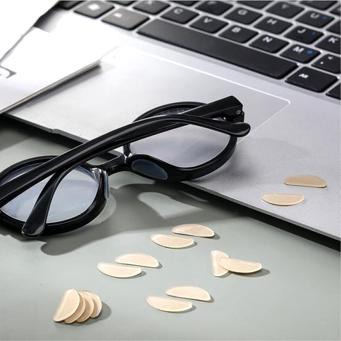 TOODOO 18 Pairs Eyeglasses Nose Pads - Adhesive Silicone Glasses Replacement Anti Slip Nosepads for Eyeglasses
