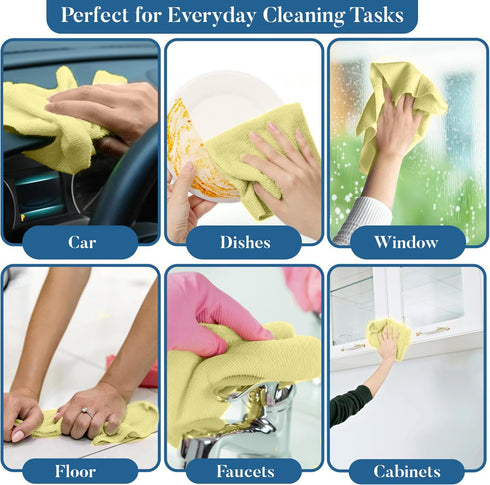 Dan River Tear Away Microfiber Cleaning Towel Roll - 30 Pack, 12x12 Inch Reusable Cloths for Scratch-Free Cleaning