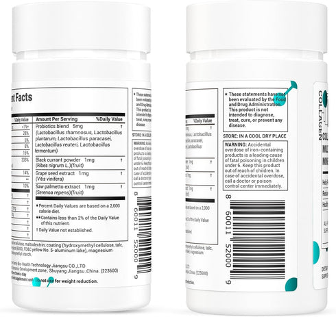 Collagen Peptides for Women - Beauty Vitamin & Mineral Supplement with Vitamin D3, Probiotics, 120 Tablets