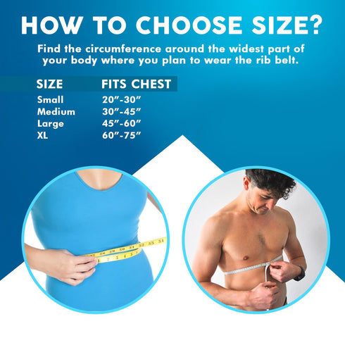 NYOrtho Rib Brace - Plush Chest Brace for Men - Fits 30"-75" - Rib Injury Protection - Cracked, Fractured or Dislocated