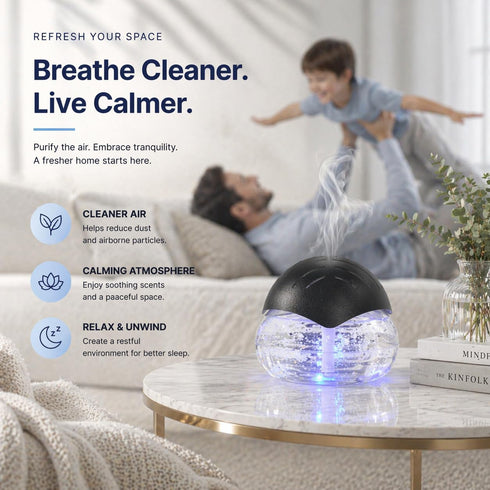 LWW Air FreshenerBlack - for Home, Bedroom, Office and Warehouse - Essential Oil Aroma Diffuser with LED Color Night