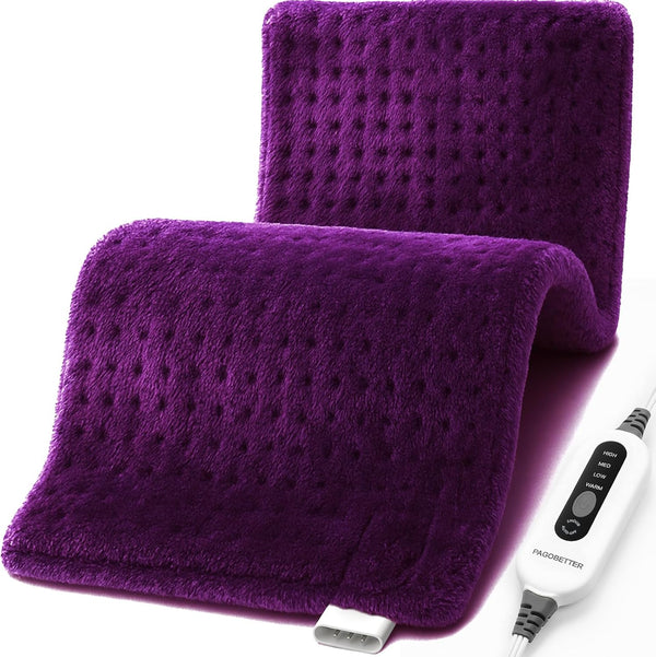PAGOBETTER 17''x33'' XXXL King Size Heating Pad with 4 Temperature Settings & 2
