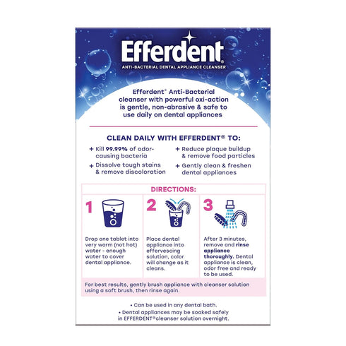 Efferdent Retainer & Denture Cleaner Tablets, Complete Clean, 252 Tablets, 2 Pack of 126 Tablets