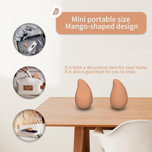 Mango-Shaped Relaxation Muscles Massage Tool for Shoulder, Neck and Back, Soft Rechargeable Waterproof Handheld