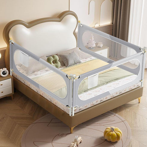 Yozoia Bed Rail for Toddlers, Baby Bed Rail Guard with Double Child Safety