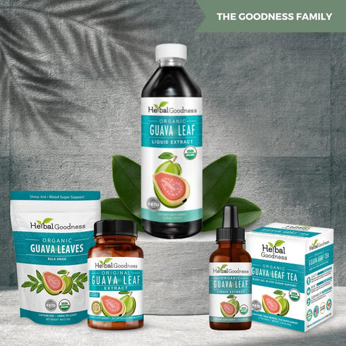 Guava Leaf Extract - Organic Guava Leaves Liquid Supplement for Digestive Health, Non-GMO by Herbal Goodness