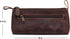 Makeup Bag for Travel - Slim Stylish Design, Genuine Leather Stationary Bag Fits in All Purses & Bags