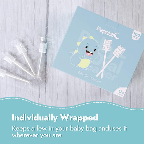 Papablic 100-Pack Baby Tongue Cleaner, Baby Toothbrush, Upgrade Gum Cleaner for Infants Ages 0-2 Years