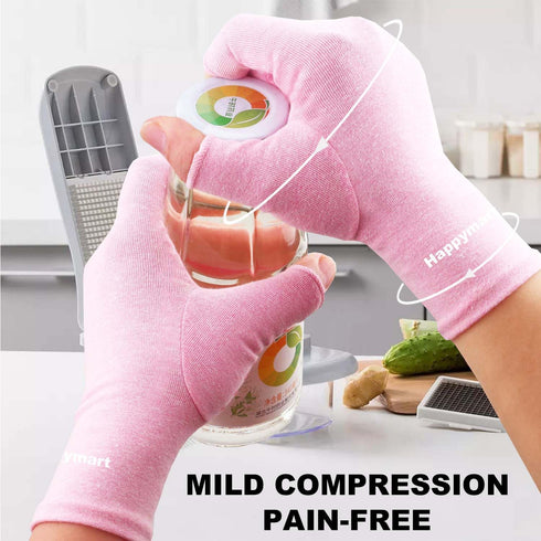 2 Pairs Arthritis Gloves for Women, Compression Gloves for Carpal Tunnel Relief, Fingerless Gloves for Women and Men