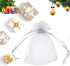 Boshen 100/200PCS White Organza Gift Candy Sheer Bags, Mesh Jewelry Pouches Drawstring for Wedding Party Favors