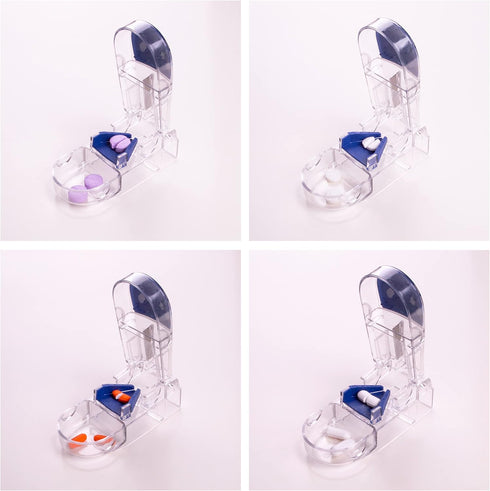Apex Ultra Pill Cutter, Professional Medical Pill Splitter, Blue/Green and Clear, 1 Count, Compact & Travel-Friendly