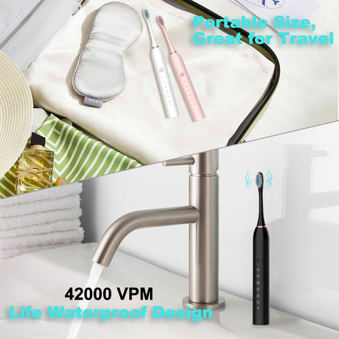 MSETGRD 3 Pack 6 12 2 30s Electric Toothbrush with Modes, Rechargeable Toothbrushes with Brush Head, Fast Charge Min