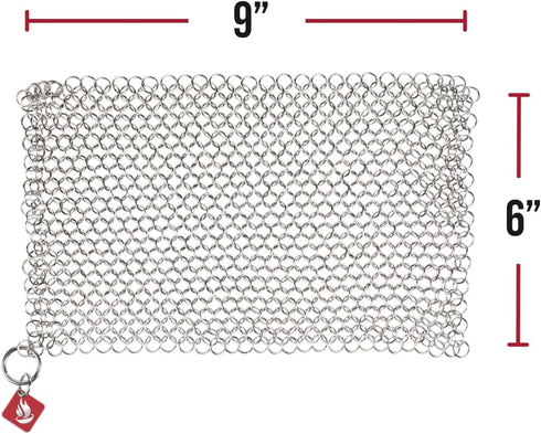 Knapp Made CM Scrubber 9"x6" Small Ring Cast Iron Scrubber, Cleaner for Hard Anodized Cookware, Pans, Grills