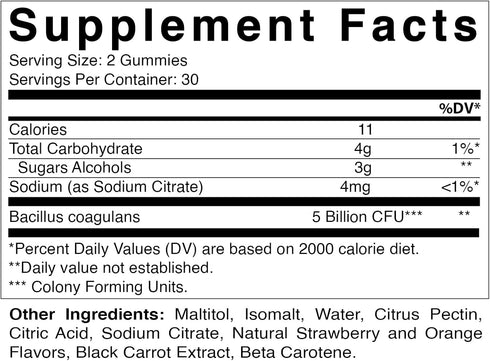 Vitamatic Probiotic Sugar Free Gummies for Men and Women 5 Billion CFUs - Digestive, Immune & Gut Health - Gluten Free