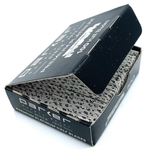 Parker Premium Platinum 1/2 Blades - 200 Count for Professional Barber Razors, Shavette Razors, Disposable Blade