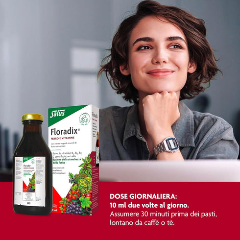 Flora Floradix Iron + Herbs, Natural Liquid Iron Supplement, 17 fl Ounce (500 ML)
