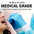 Basic Medical Nitrile Exam Gloves, Powder-Free Non-Sterile Food-Safe Cleaning Disposable Glove, Blue 100Pcs