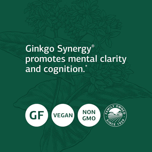 Standard Process Ginkgo Synergy - Whole Food Brain Health Supplement with Ginkgo Biloba & More - 40 Capsules