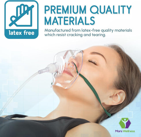 Mars Wellness Oxygen Tubing - Premium Clear Crush Resistant Oxygen Tubes, 7 Foot, 3 Tubes