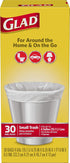 Glad Trash Bags, Small Garbage Bags - 4 Gallon White Trash Bag, 30 Count