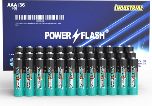 36 AAA Alkaline Batteries, Long Lasting Power, 10 Year Warranty, AAA Batteries for Home and Office Equipment