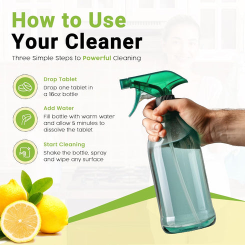 We-Tab 12-pack. 192 oz (12x16Fl oz) All Purpose Cleaner Concentrate Refill, Multi Surface Clean Refill, Non-toxic