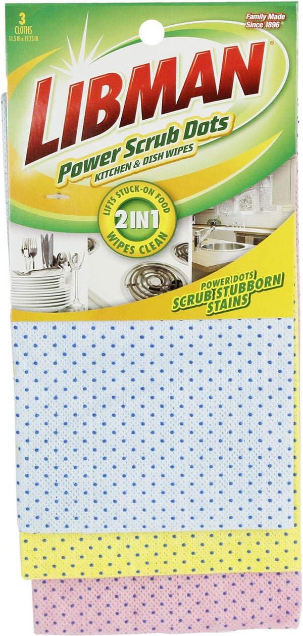 Libman Power Scrub Dots Kitchen and Dish Wipes, 337