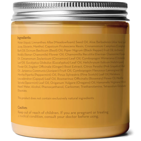 Pure Body Naturals Max Strength Hot Cream, Natural Muscle Pain Relief Cream for Sore Muscles, 8.8 oz