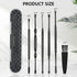Hion 6 Pcs Ear Wax Removal Kit, Professional Double-Headed Ear Pick Tools with Cleaning Brush and Storage Box