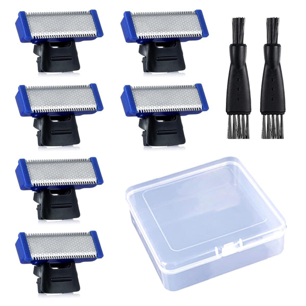 Shaver Replacement Head 6PCS - Compatible with Microtouch Solo, 2PCS Shaver Clean Brush with Box