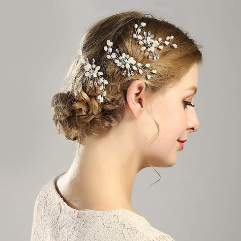 inSowni 30 Pack Silver Wedding Bridal Hair Side Combs + U Shaped Hair Pins Clips for Women Girls