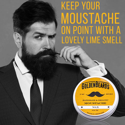 Moustache Wax Kit with 3" Folding Comb by BEST, Essential Grooming Set for Moustache Styling and Maintenance