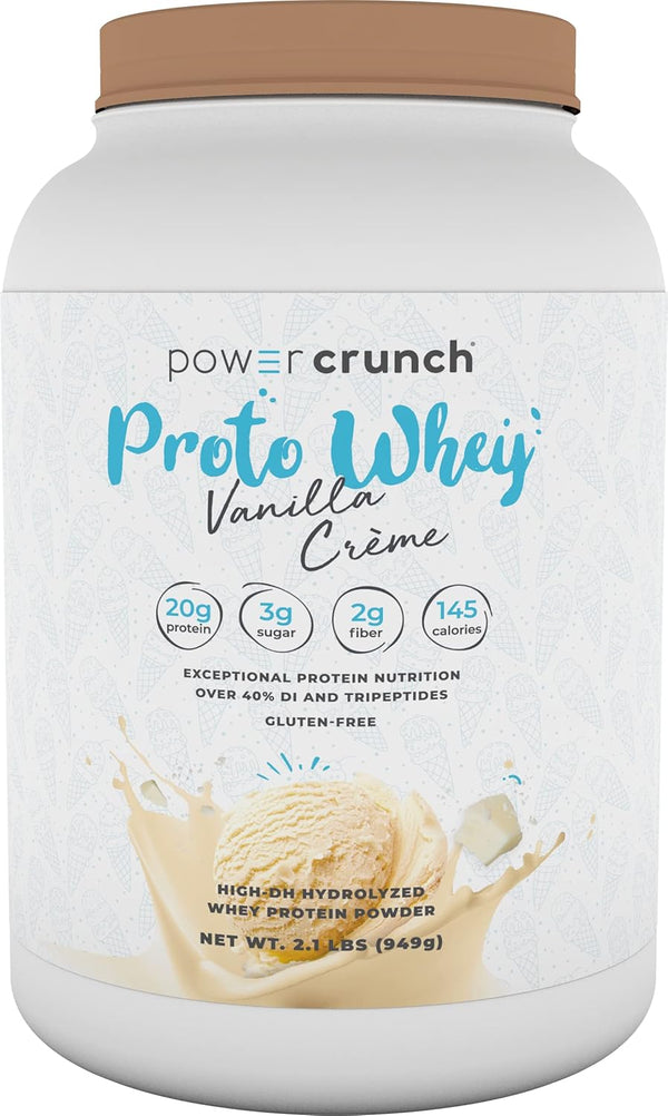 Power Crunch Proto Whey Vanilla Crème Protein Powder, 20g Protein, 26 Servings, 1 Container of 2.1 LBS (949 g)