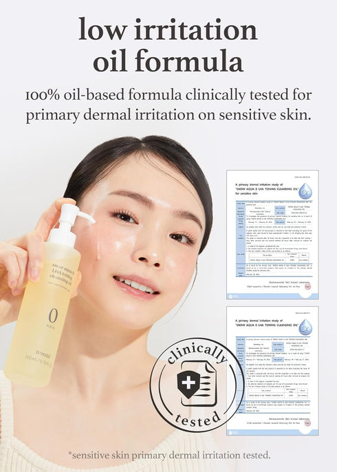 NOONI Korean Facial Oil Cleanser - 200ml Snow Aqua Toning Cleansing Oil for Double Cleansing