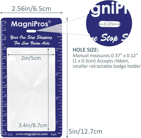 MAGDEPO 3X Full Page Magnifying Sheet Plastic Fresnel Lens with Frame, 2pcs Bookmark Magnifier for Low Vision