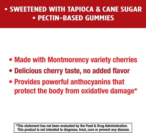 Nature's Way Tart Cherry Ultra Gummies - Antioxidant Support from Anthocyanins, 75 Count