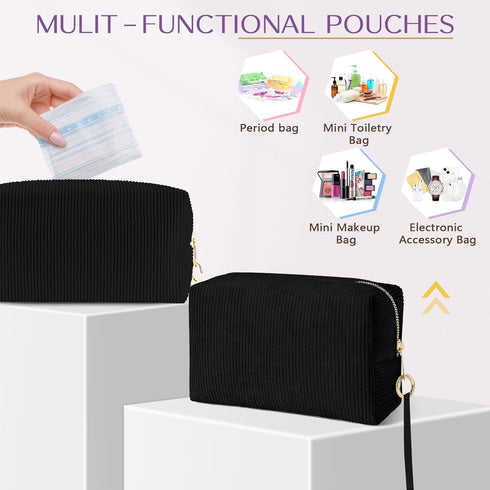 Likesing Tampon Holder for Purse, Corduroy Period Bag Sanitary Napkin Storage Bag for Girls Womens, Portable Feminine