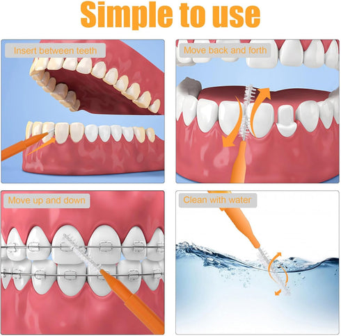 100 Pcs Interdental Tooth Flossing Head Cleaning Brush Braces Brush Toothpicks Oral Cleaners