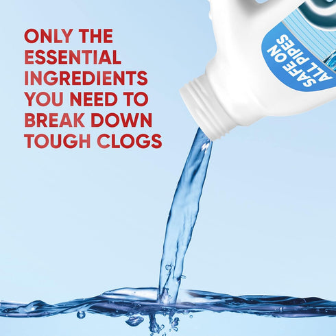 Drano Balance Unscented Liquid for All Pipes, Clears Clogs in Under an Hour, Normal Use