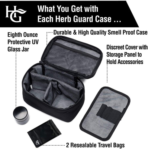 Herb Guard Black Large Case with Hanging Combination Locks