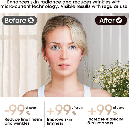 okahila 3 Face & Neck Massager | White LED Red-Light-Therapy-for-Face and Neck, Red Light Therapy Wand, Color Led