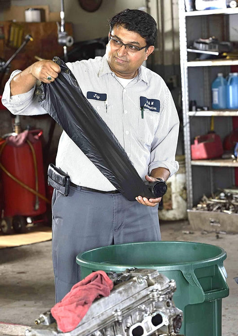 Aluf Plastics 20-30 Gallon Trash Bags, 100 Count, 1.1 MIL Low Density Plastic Garbage Bags, Black