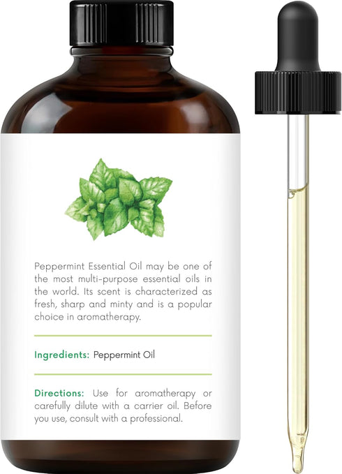 Set: (2 4 Oz) 100% Handcraft Blends Energy & Zest Peppermint and Lemon Essential Oils x Fl Pure & Natural for Diffuser