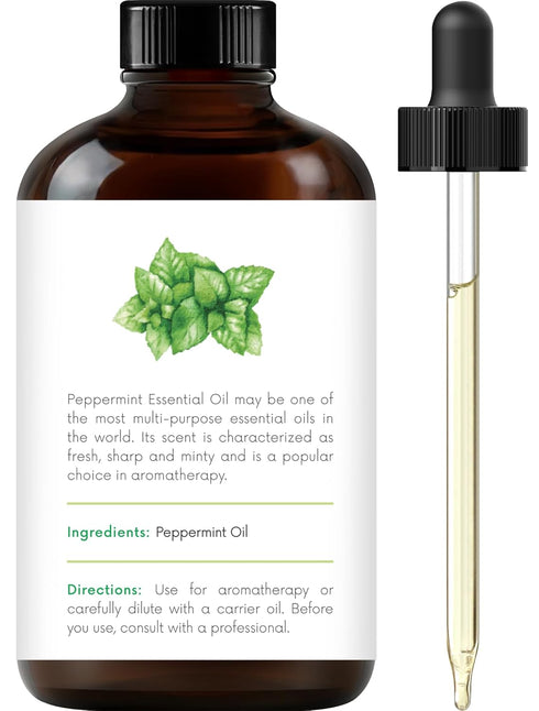 Set 4 Oz, 100% Handcraft Blends Peppermint, Eucalyptus, Lavender Essential Oil - Fl. Pure and Natural, Therapeutic