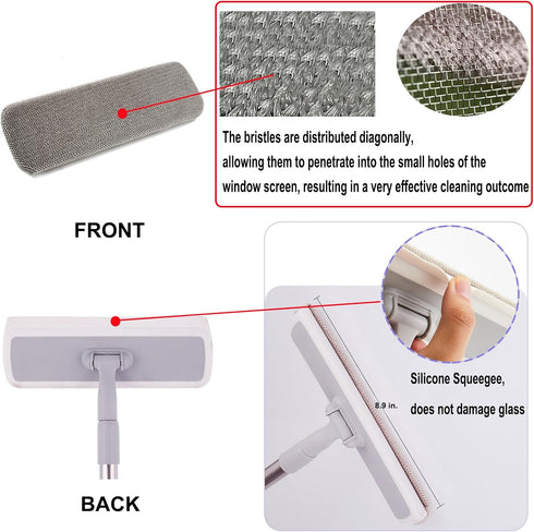 Window Screen Cleaner Tool, 5 in 1 Window Cleaning Kit with Brush, Squeegee, and Track Cleaning Tools