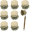 Kemcatui 8Pcs Wooden Dish Brush Set, 8Pcs Bamboo Scrub Brush Replacement Heads and